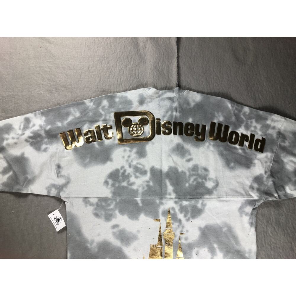 New Disney Parks Sweatshirt S Tie Dye Spirit Jersey Gold Cinderella Castle 2026 - Picture 8 of 11